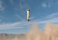 Descent of Blue Origin New Shepard booster